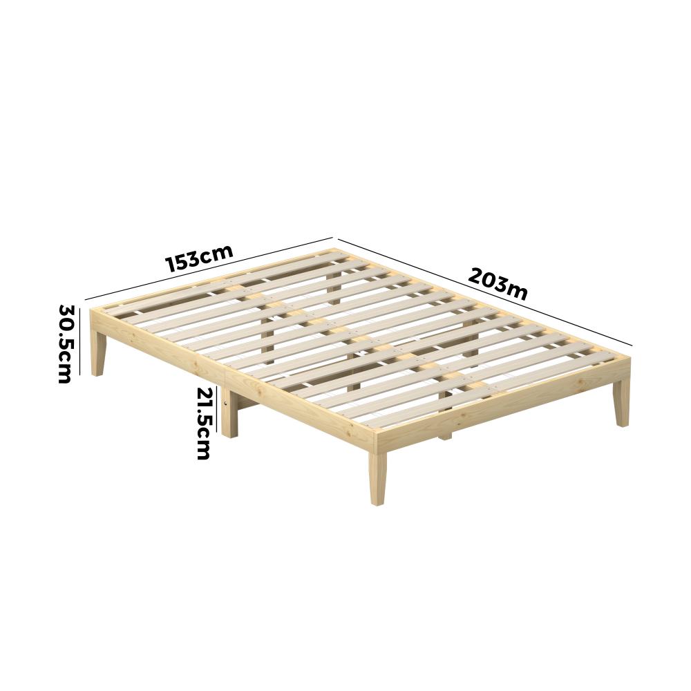Milano High Quality Solid Wooden Timber Bed Base | Easy Assembly Quality Platform Bed | Minimalistic Bed Base