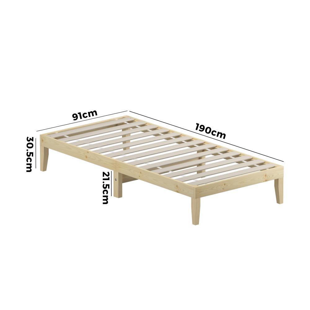 Milano High Quality Solid Wooden Timber Bed Base | Easy Assembly Quality Platform Bed | Minimalistic Bed Base