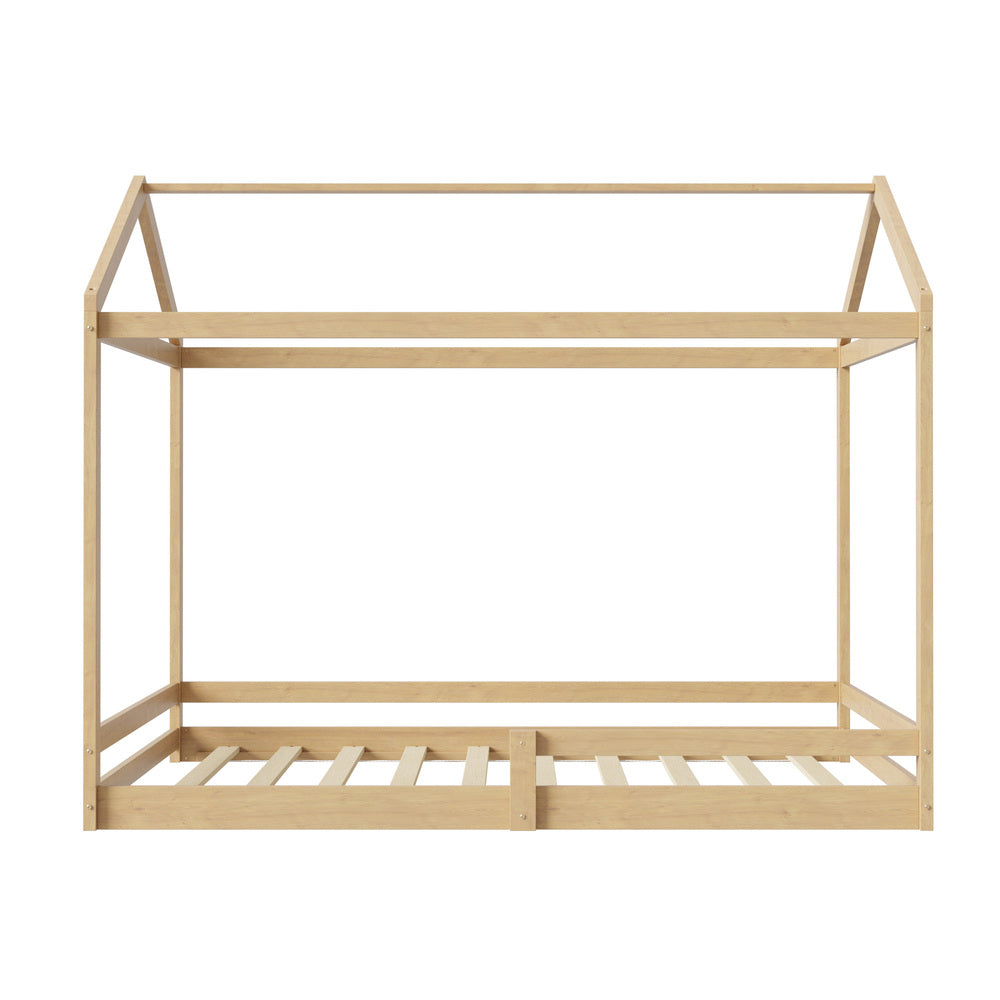 Juno Double Size Wooden NZ Pine Kids House Bed with Fence | Kids House Style Double Bed Frame