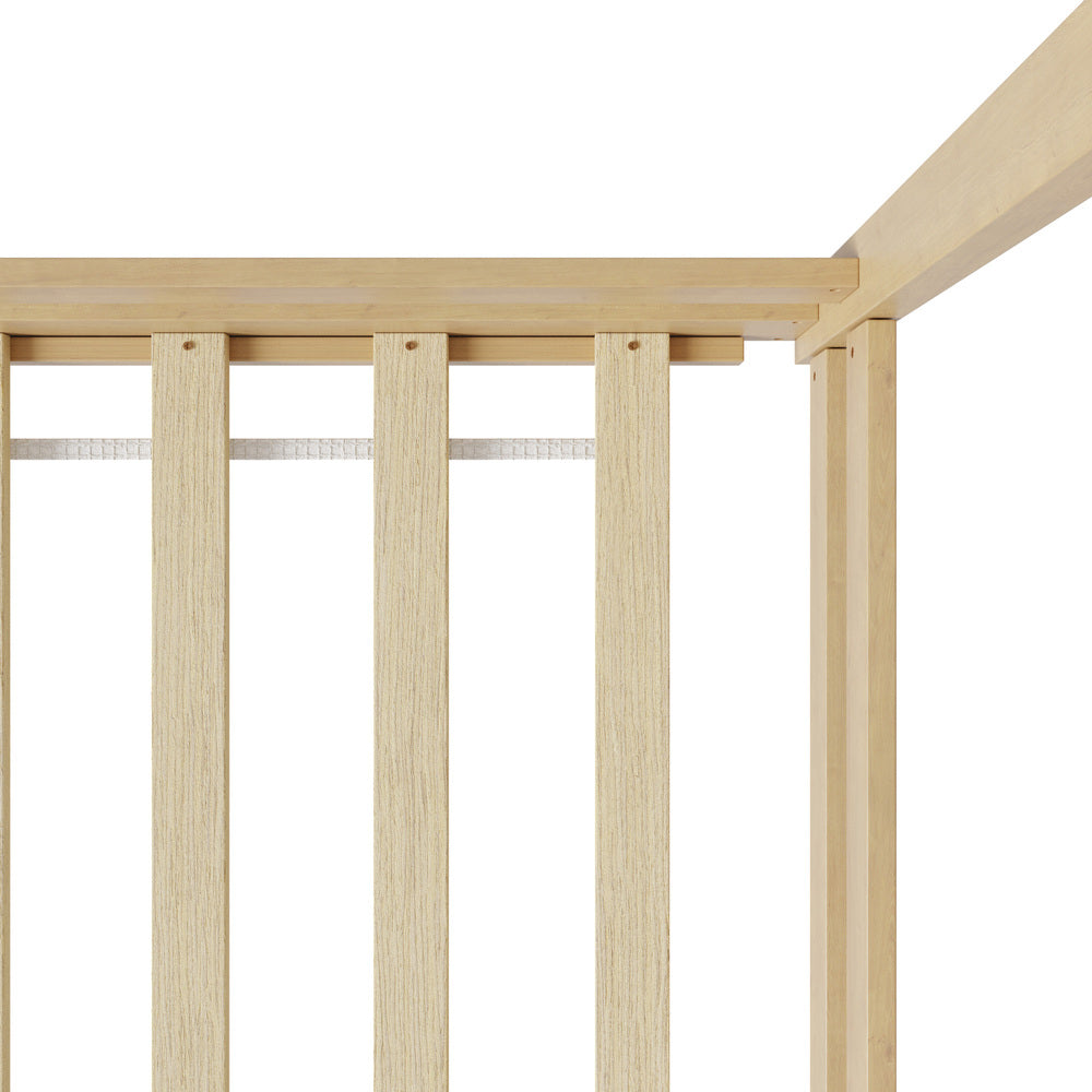 Juno Wooden NZ Pine Kids House Bed with Fence | Kids House Style Bed Frame in Single