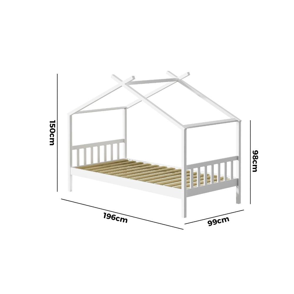 Scandi Luxe Premium Kids Timber House Bed | Funzee Kids House Style Bed Frame in Single