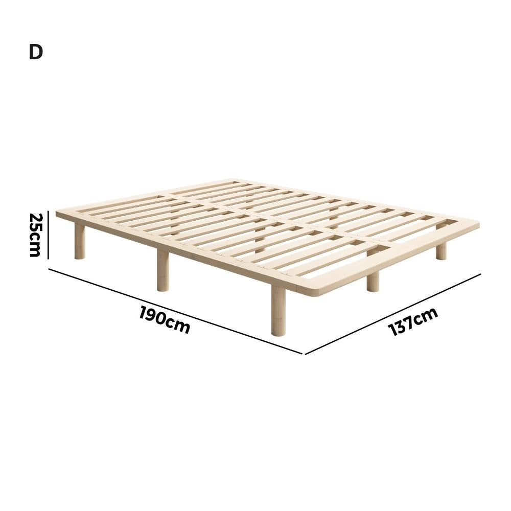 Scandi Luxe Premium Timber Platform Bed | Reinforced Durable Wooden Floating Bed Base