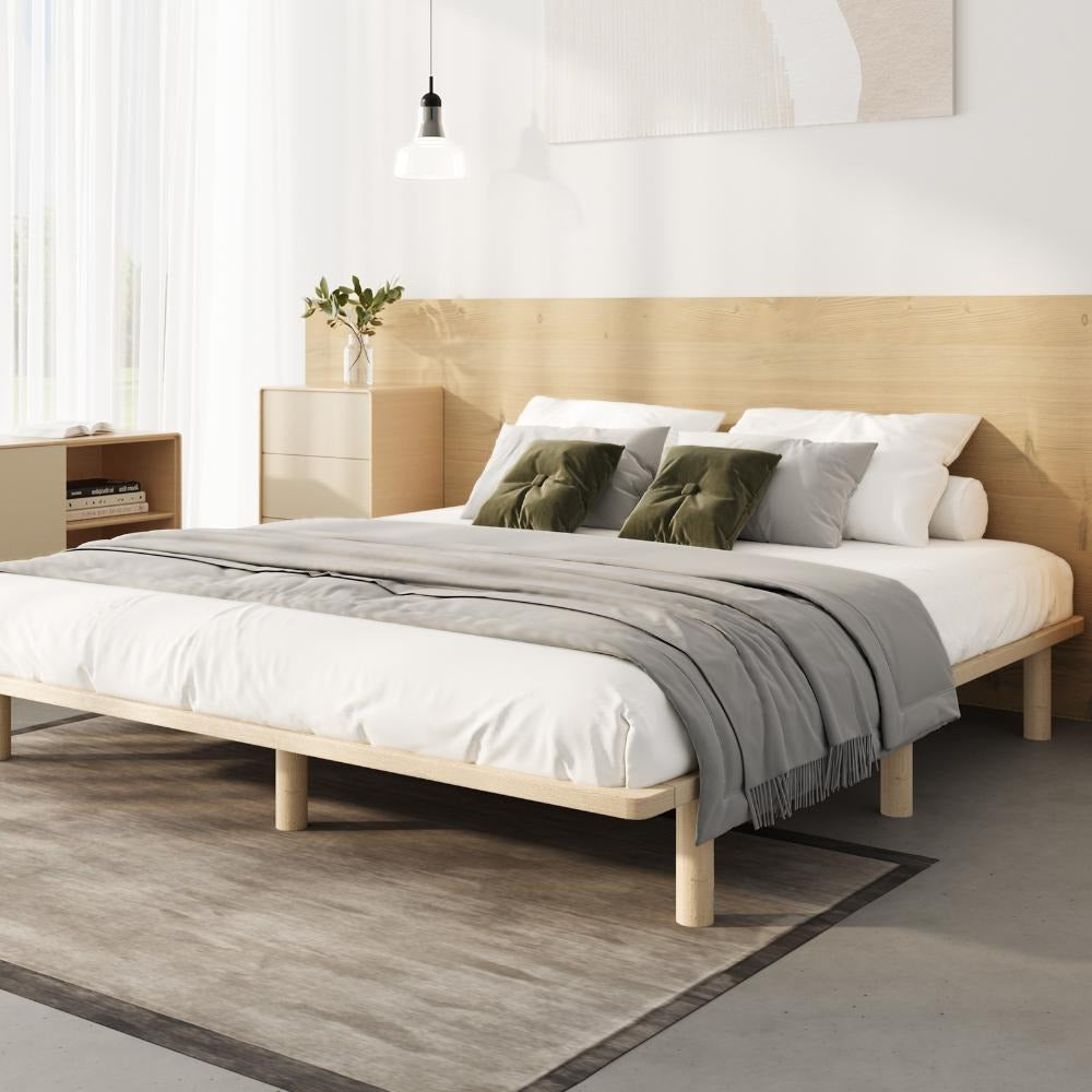Scandi Luxe Premium Timber Platform Bed | Reinforced Durable Wooden Floating Bed Base
