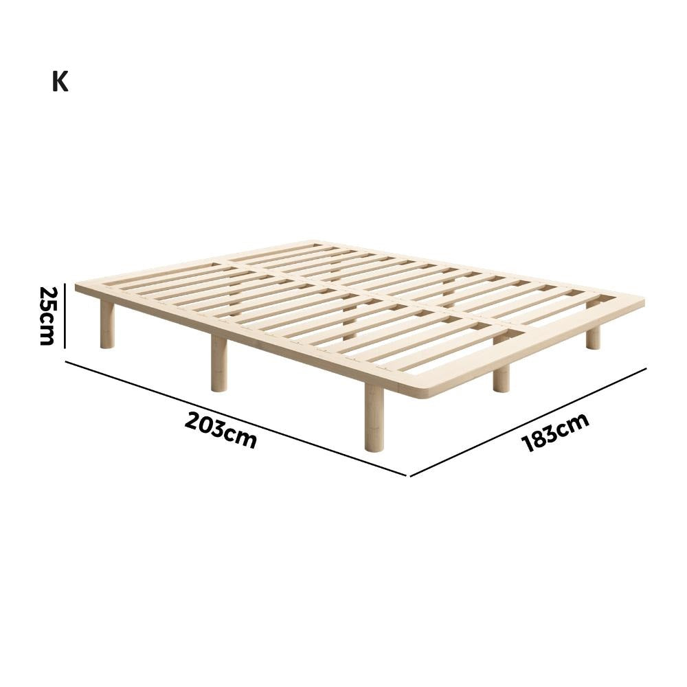 Scandi Luxe Premium Timber Platform Bed | Reinforced Durable Wooden Floating Bed Base