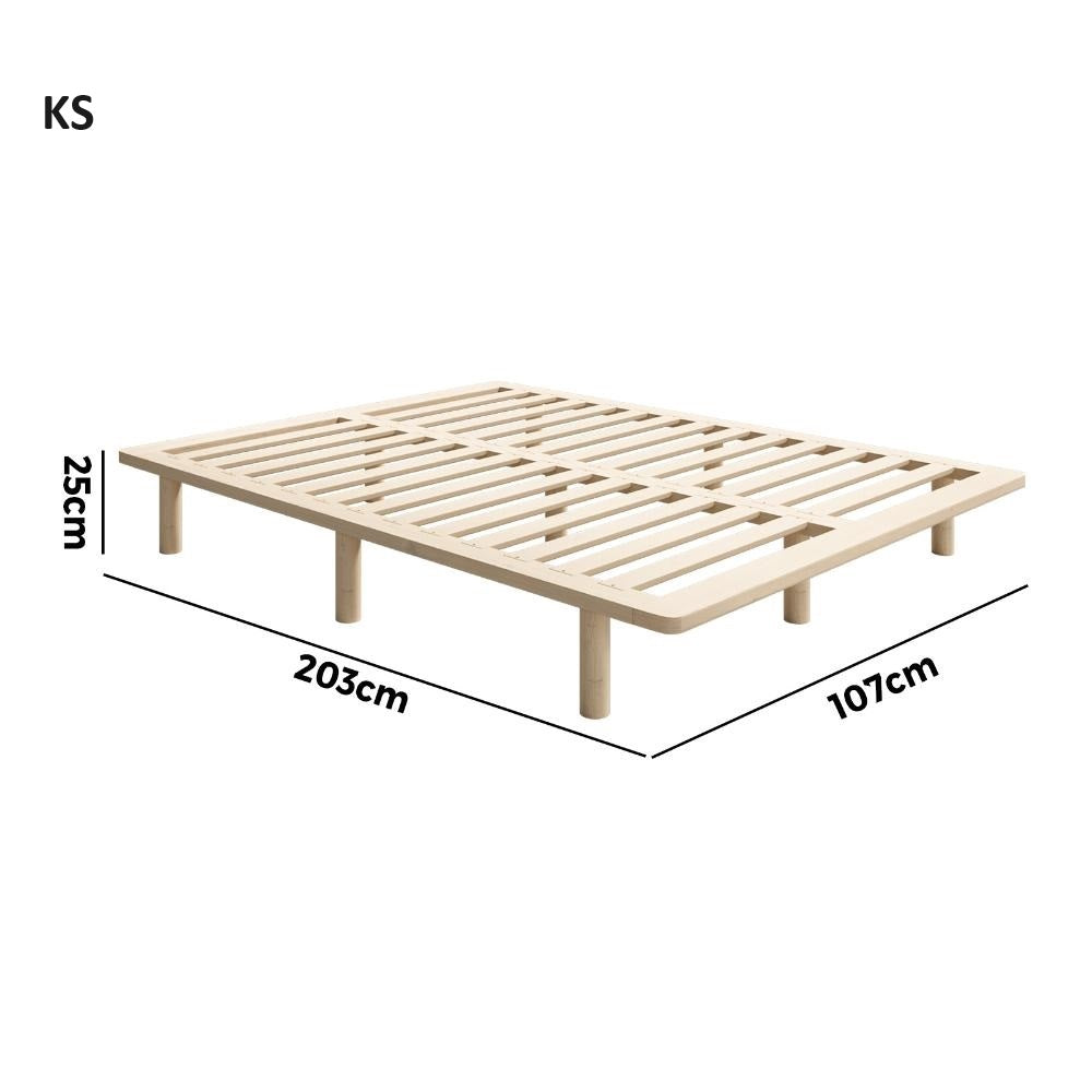 Scandi Luxe Premium Timber Platform Bed | Reinforced Durable Wooden Floating Bed Base