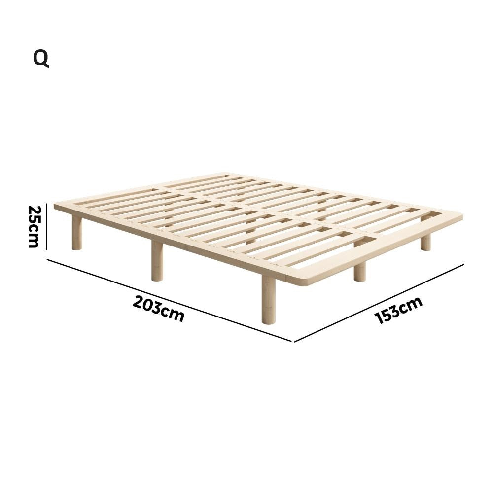 Scandi Luxe Premium Timber Platform Bed | Reinforced Durable Wooden Floating Bed Base