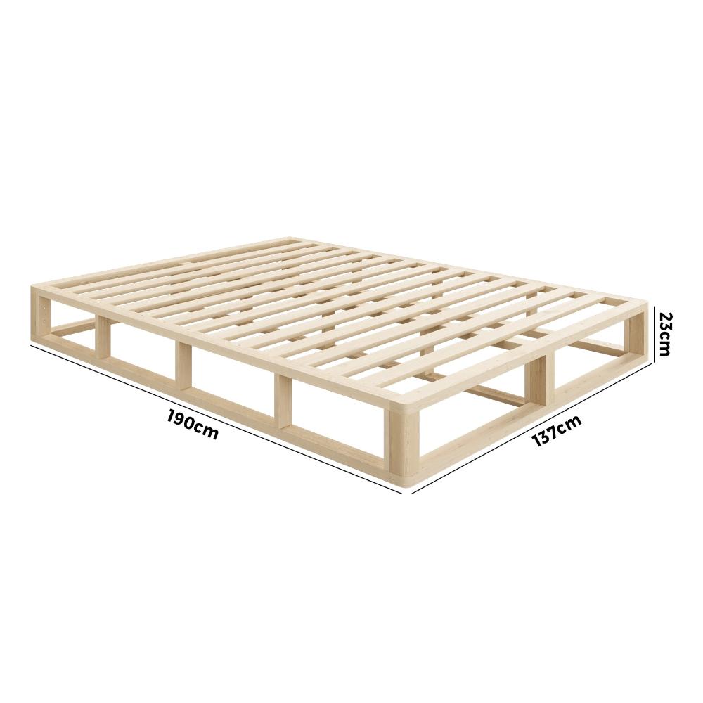 Rearo Cage Style Wooden Slim Bed Base | Modern Minimialistic Durable Wooden Bed Frame Base