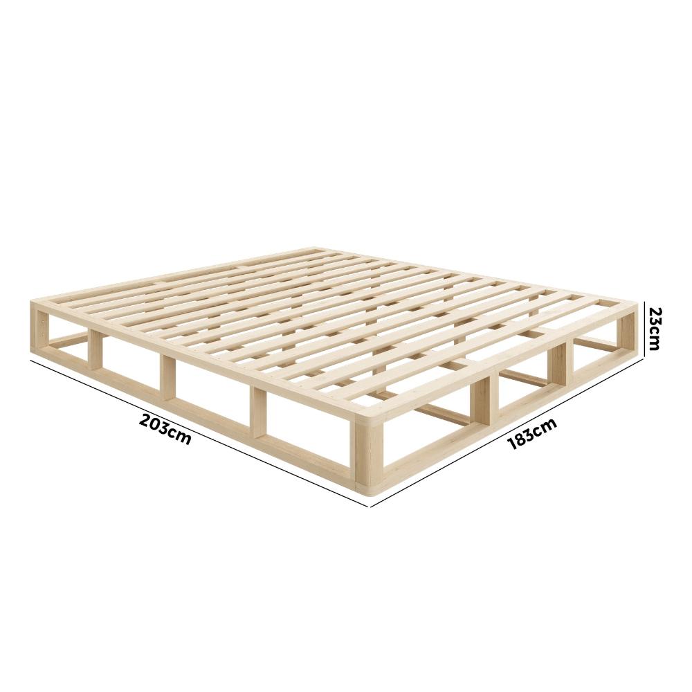 Rearo Cage Style Wooden Slim Bed Base | Modern Minimialistic Durable Wooden Bed Frame Base