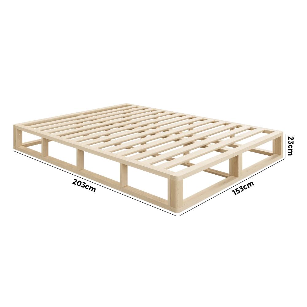 Rearo Cage Style Wooden Slim Bed Base | Modern Minimialistic Durable Wooden Bed Frame Base
