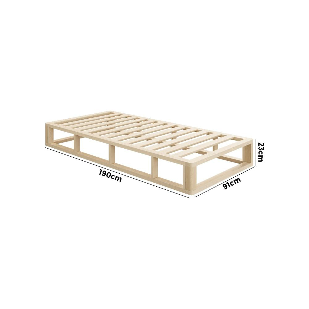 Rearo Cage Style Wooden Slim Bed Base | Modern Minimialistic Durable Wooden Bed Frame Base