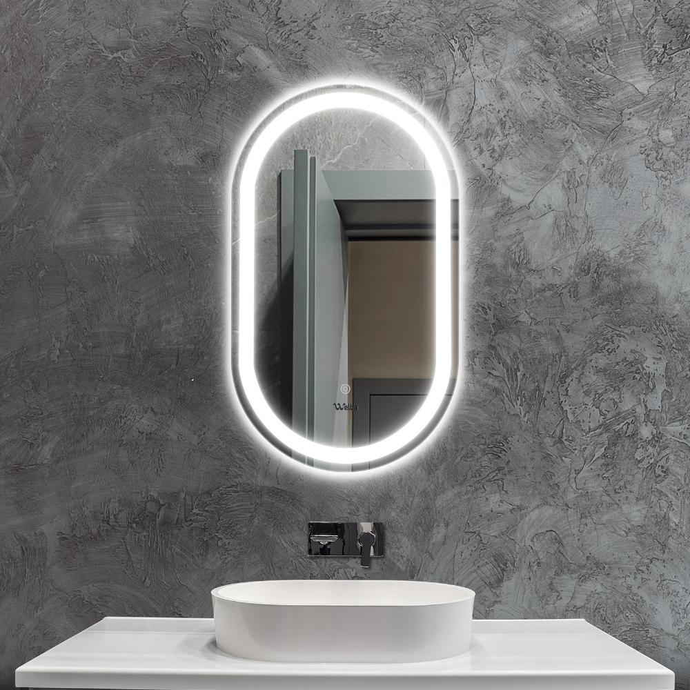 Lumiro Oval Bathroom LED Mirror | Oval Modern High Quality 3 Colour LED Bathroom Mirros | Easy Install Anti Fog