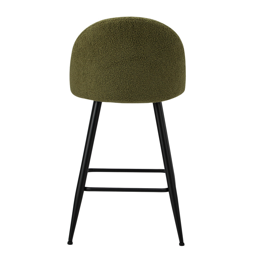 Set of Two Capri Boucle Fabric High Back Barstools | Stylish Modern Boucle Barstools Set