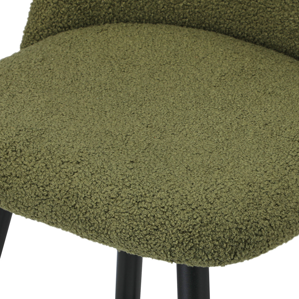 Set of Two Capri Boucle Fabric High Back Barstools | Stylish Modern Boucle Barstools Set