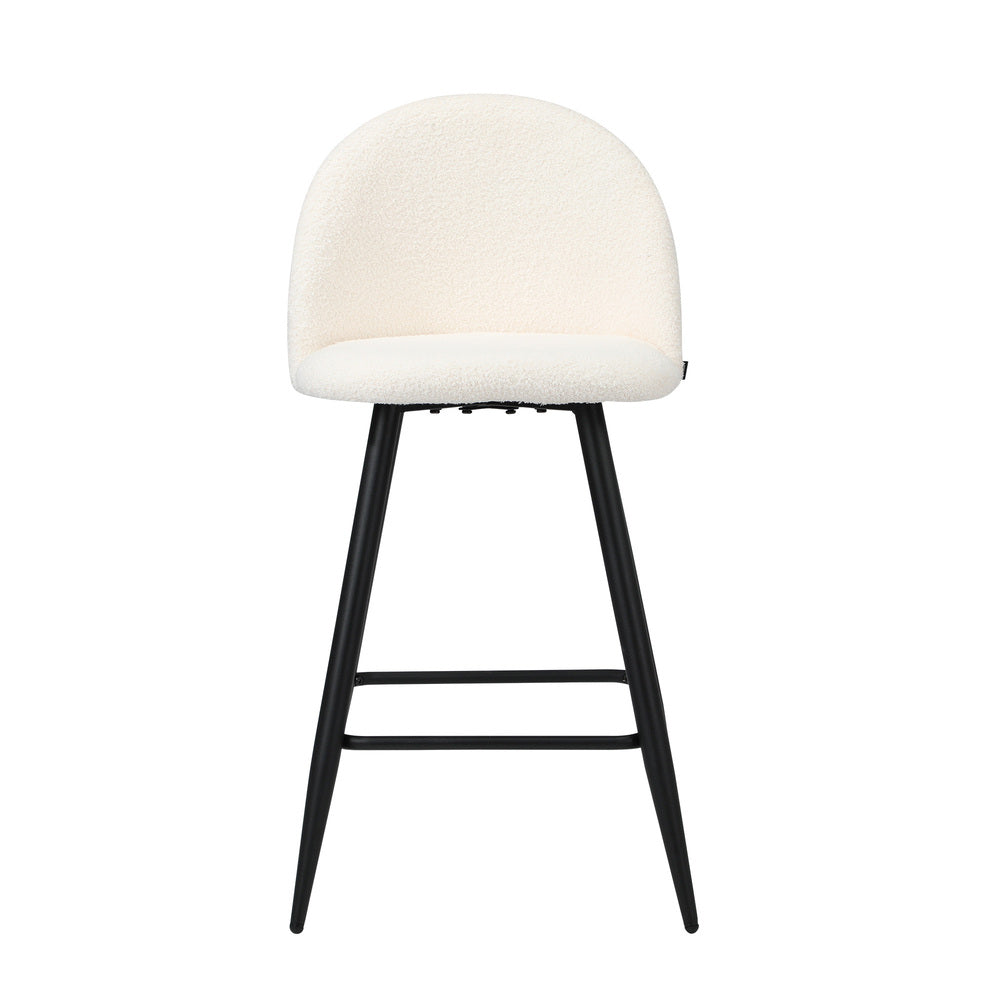 Set of Two Capri Boucle Fabric High Back Barstools | Stylish Modern Boucle Barstools Set