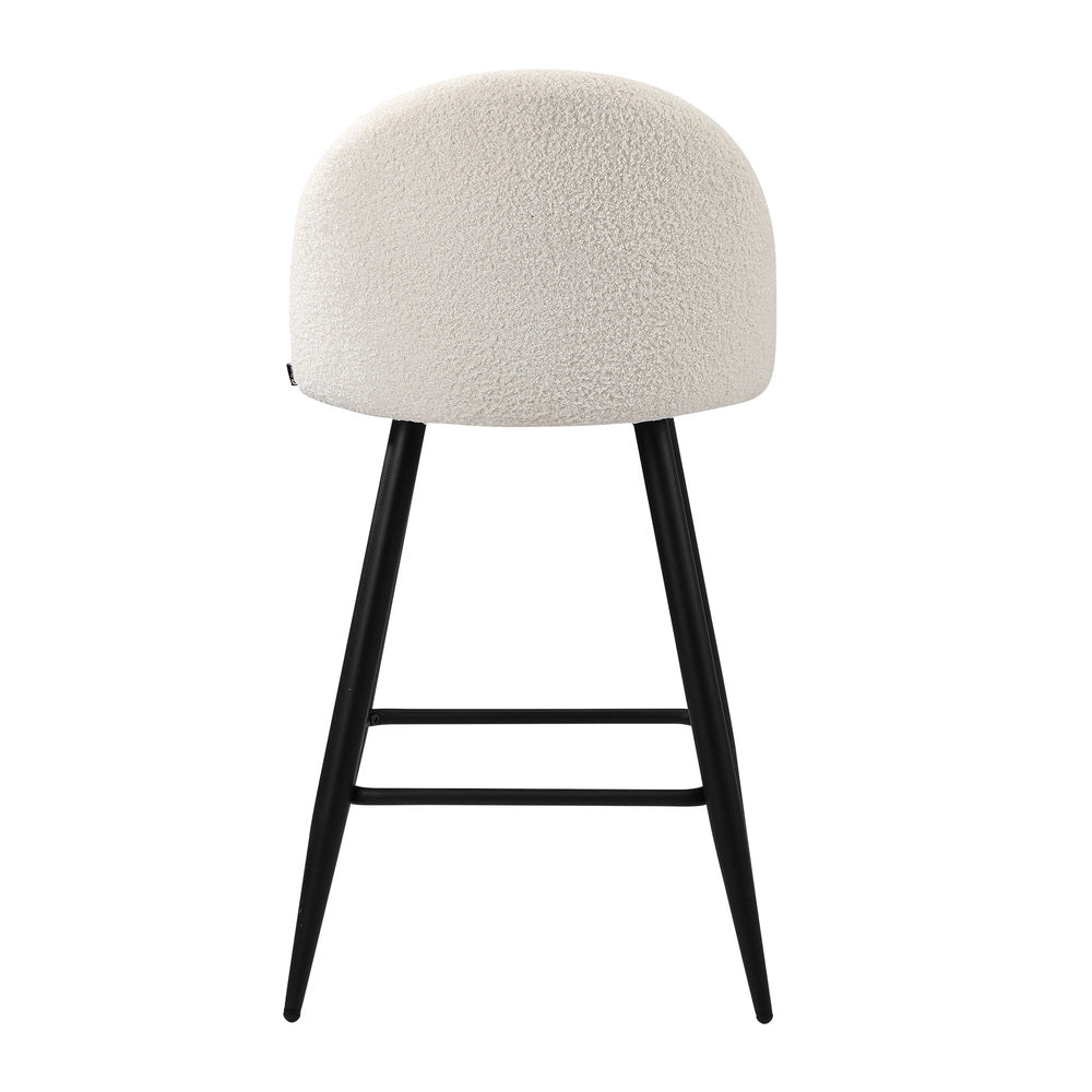 Set of Two Capri Boucle Fabric High Back Barstools | Stylish Modern Boucle Barstools Set