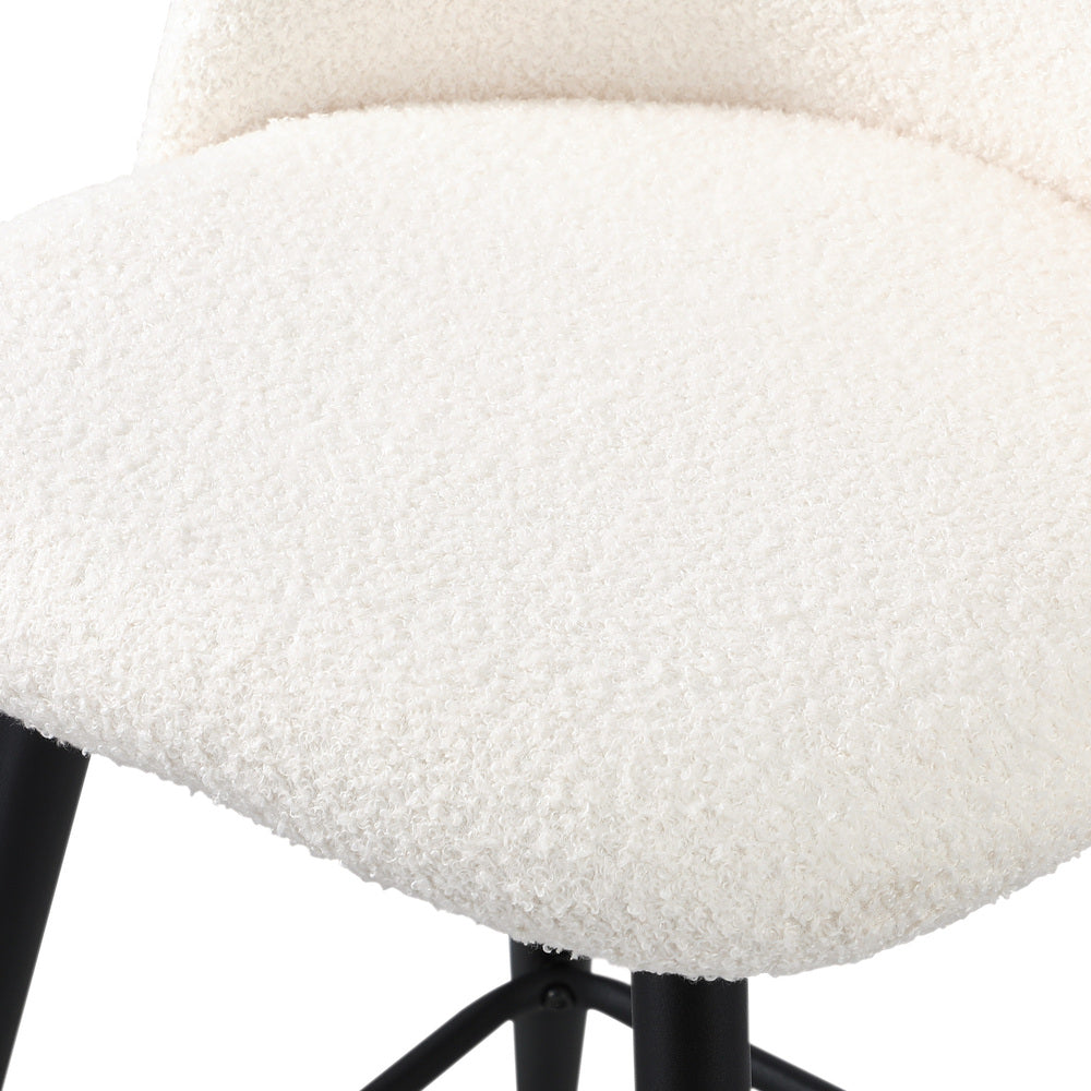 Set of Two Capri Boucle Fabric High Back Barstools | Stylish Modern Boucle Barstools Set