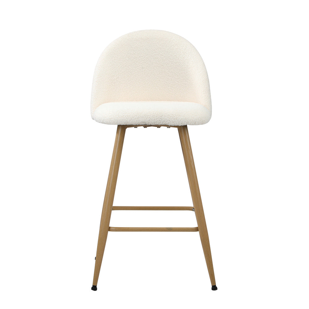 Set of Two Capri Boucle Fabric High Back Barstools | Stylish Modern Boucle Barstools Set