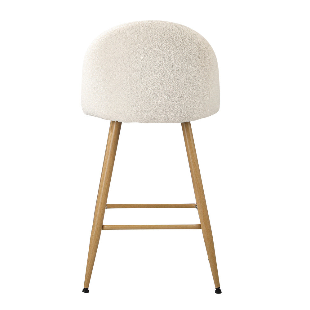 Set of Two Capri Boucle Fabric High Back Barstools | Stylish Modern Boucle Barstools Set
