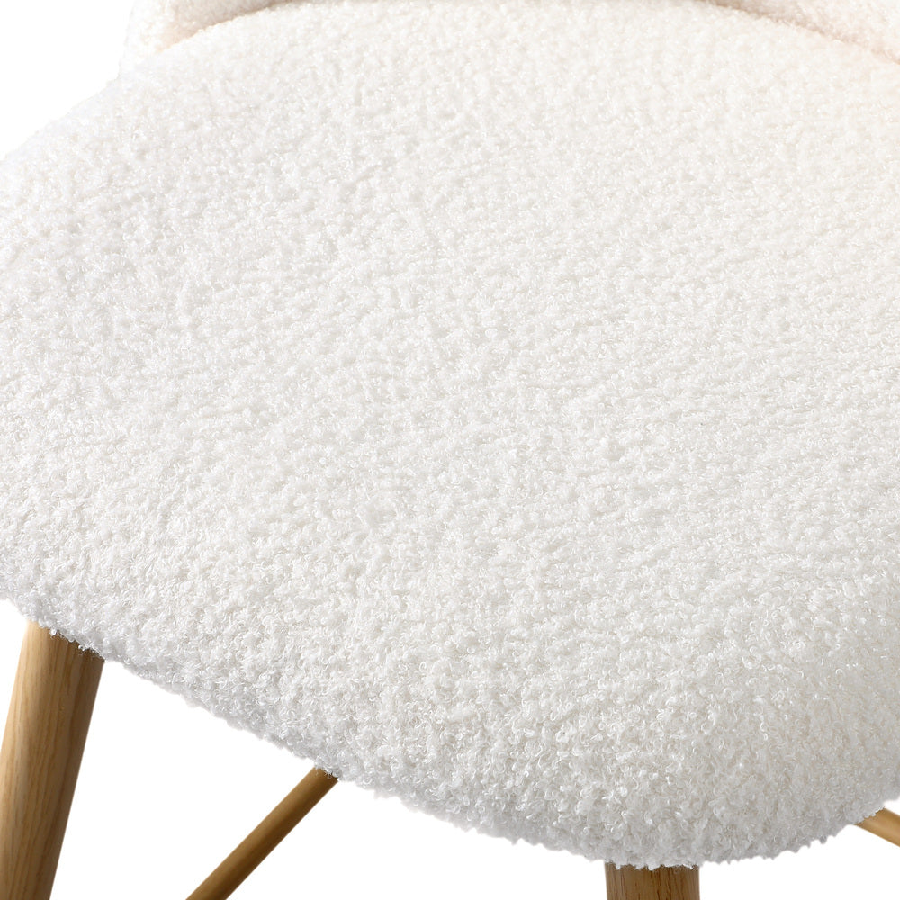 Set of Two Capri Boucle Fabric High Back Barstools | Stylish Modern Boucle Barstools Set