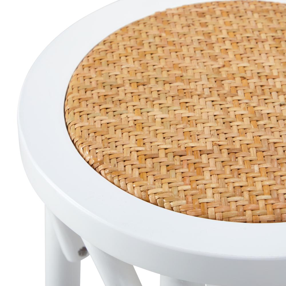 Set of Two Eros Vintage Wooden Rattan Barstools | Stylish Retro Wooden Barstools Set