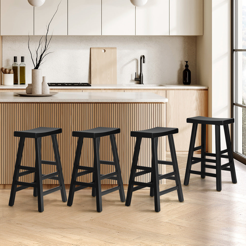 Set of Four Centrum Haio Wooden Barstools | Four Japenese Style Wooden Counter Bartsools