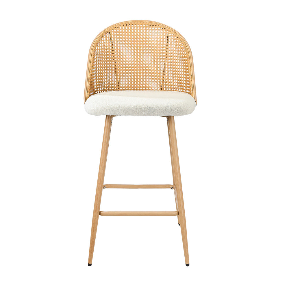 Set of Two Centrum Rattan High Back Barstool Set | Beautiful 95cm Modern Retro Kitchen Barstools