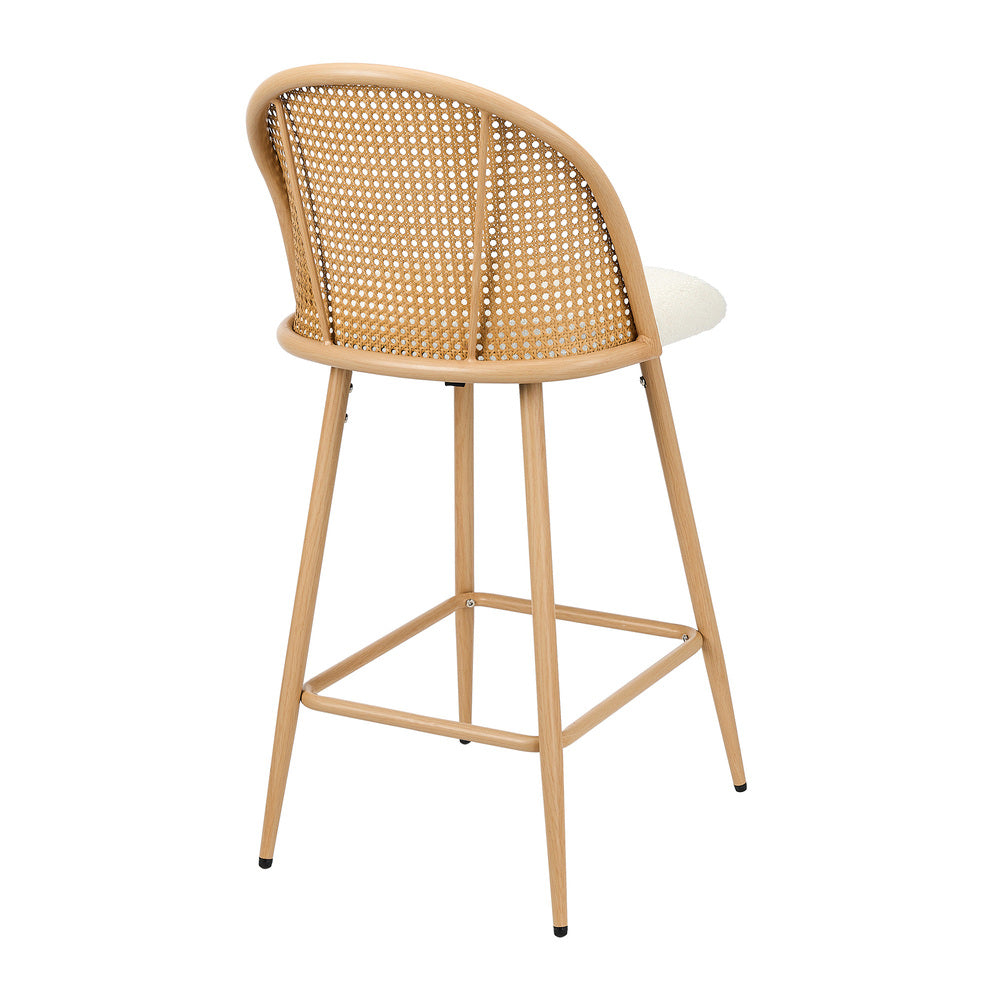 Set of Two Centrum Rattan High Back Barstool Set | Beautiful 95cm Modern Retro Kitchen Barstools