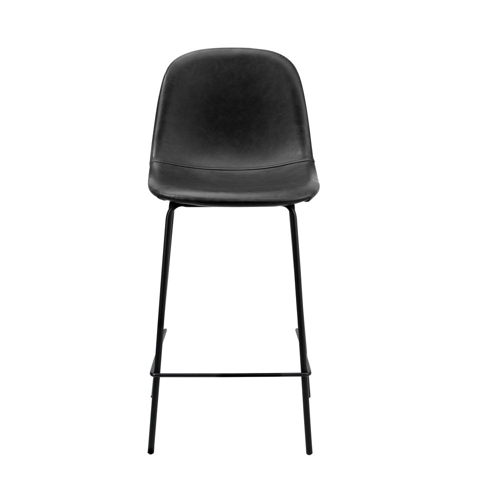 Romagna Luxe Countour Barstool Set 92cm High | Premium PU Leather and Steel Kitchen Barstools