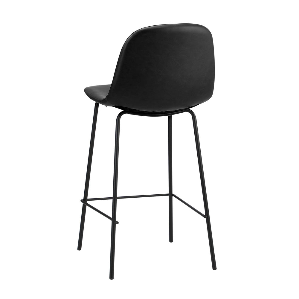 Romagna Luxe Countour Barstool Set 92cm High | Premium PU Leather and Steel Kitchen Barstools