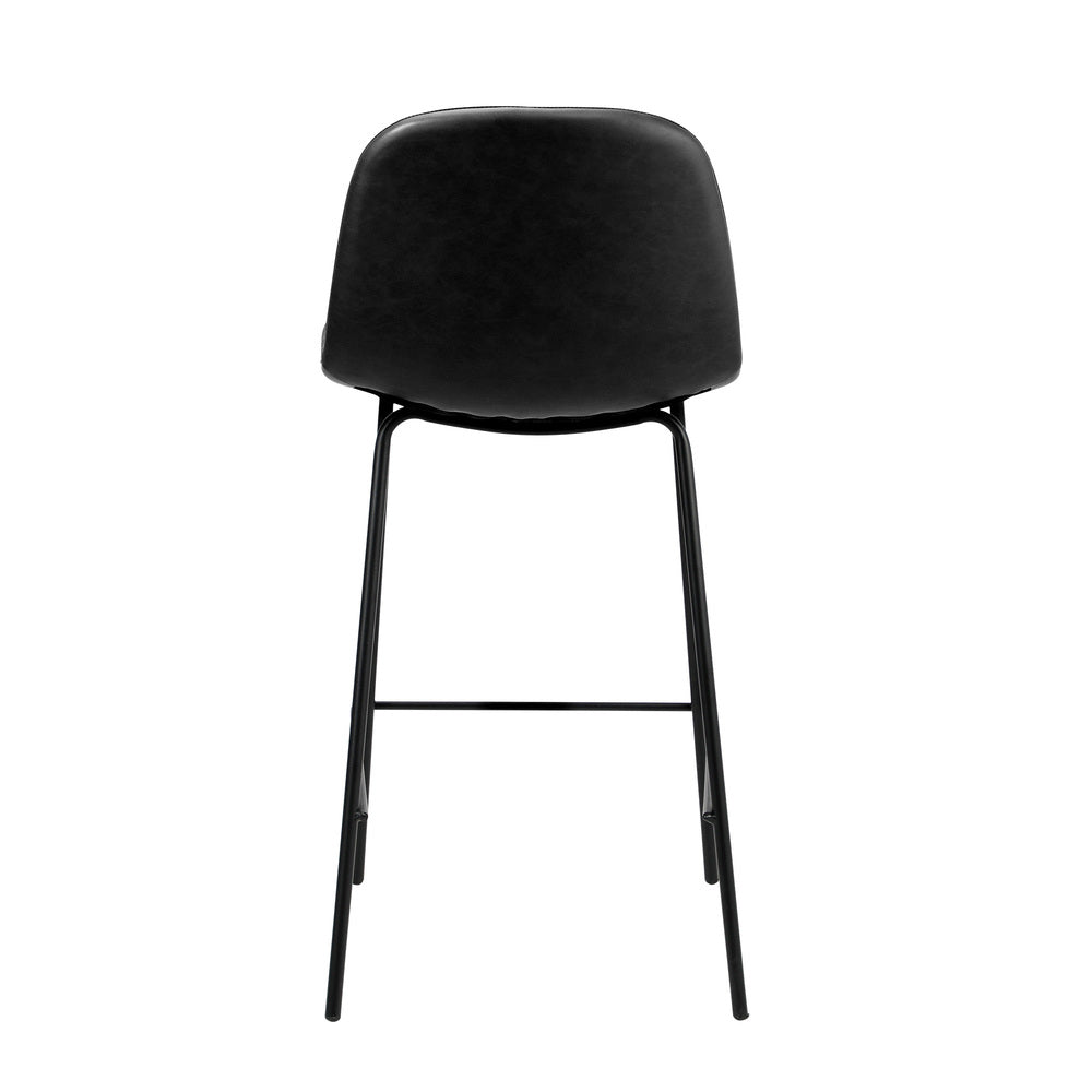 Romagna Luxe Countour Barstool Set 92cm High | Premium PU Leather and Steel Kitchen Barstools