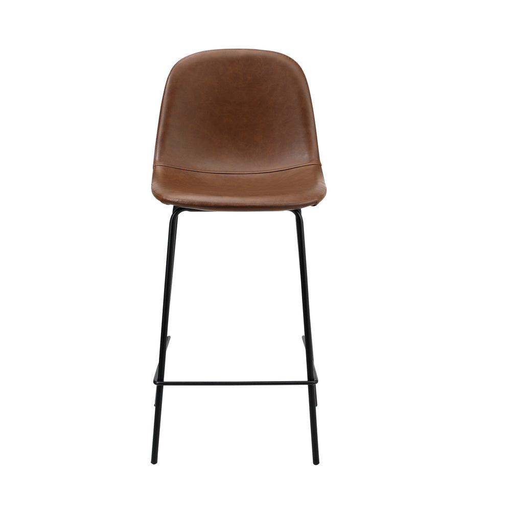 Romagna Luxe Countour Barstool Set 92cm High | Premium PU Leather and Steel Kitchen Barstools