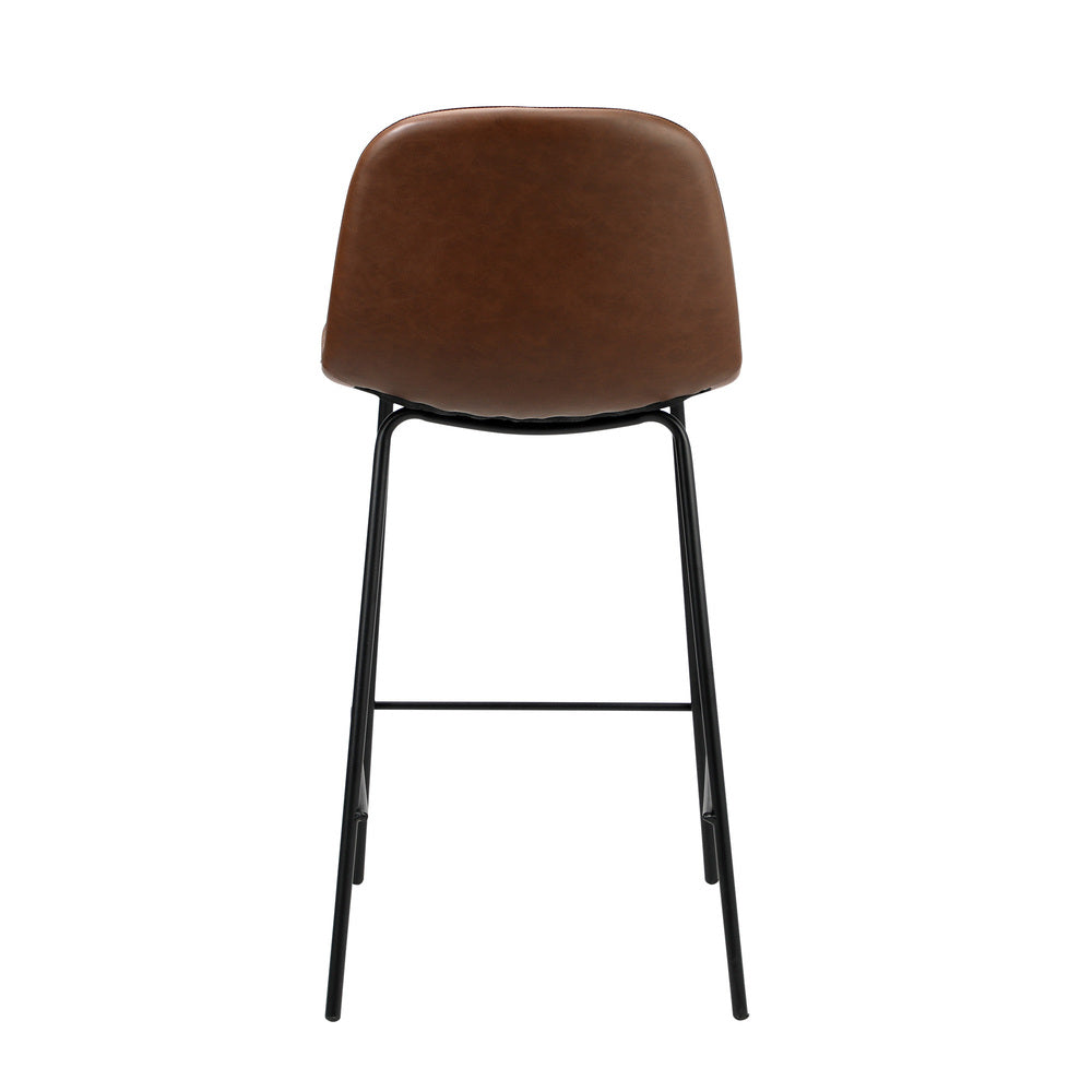 Romagna Luxe Countour Barstool Set 92cm High | Premium PU Leather and Steel Kitchen Barstools