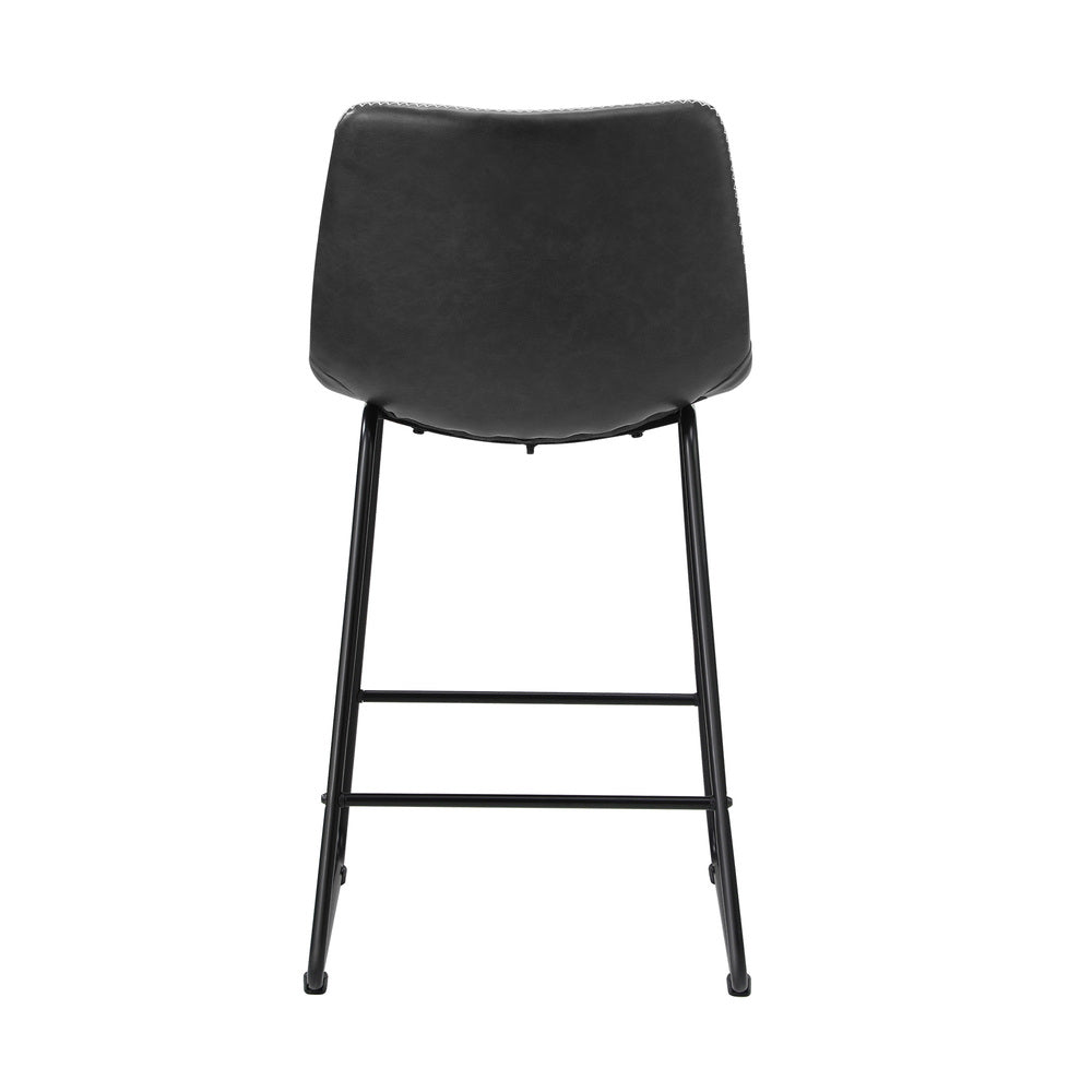 Abruzzi Luxe Countour Barstool Set | Premium PU Leather and Steel Kitchen Barstools