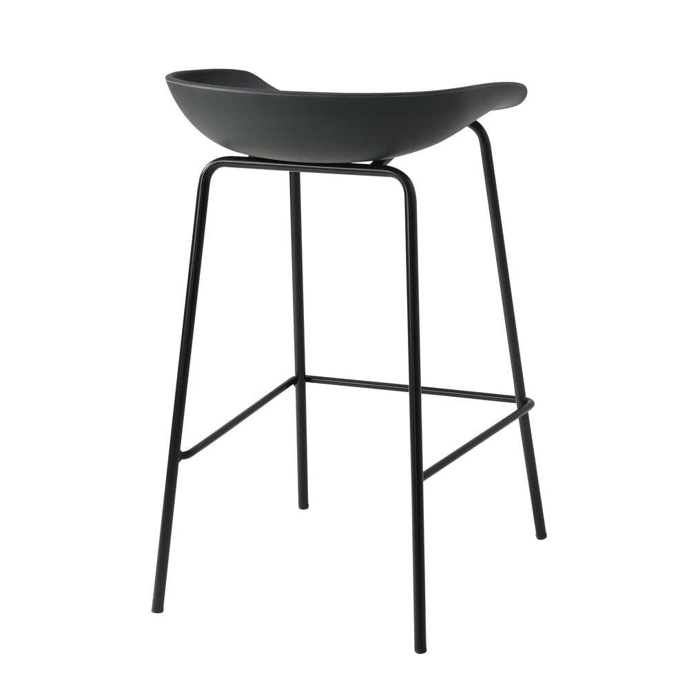 Set of Four Astanto Modern Slim Barstools | 4x Metal Frame 73cm High Bastools Set