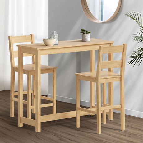 Emprezzo 3pc Kitchen Dining Barstool Set | Slimline 2 Barstools and Breakfast Table Set