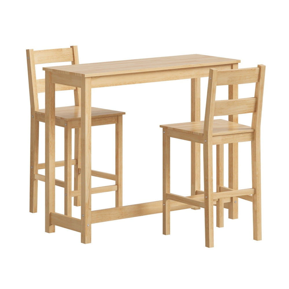 Emprezzo 3pc Kitchen Dining Barstool Set | Slimline 2 Barstools and Breakfast Table Set