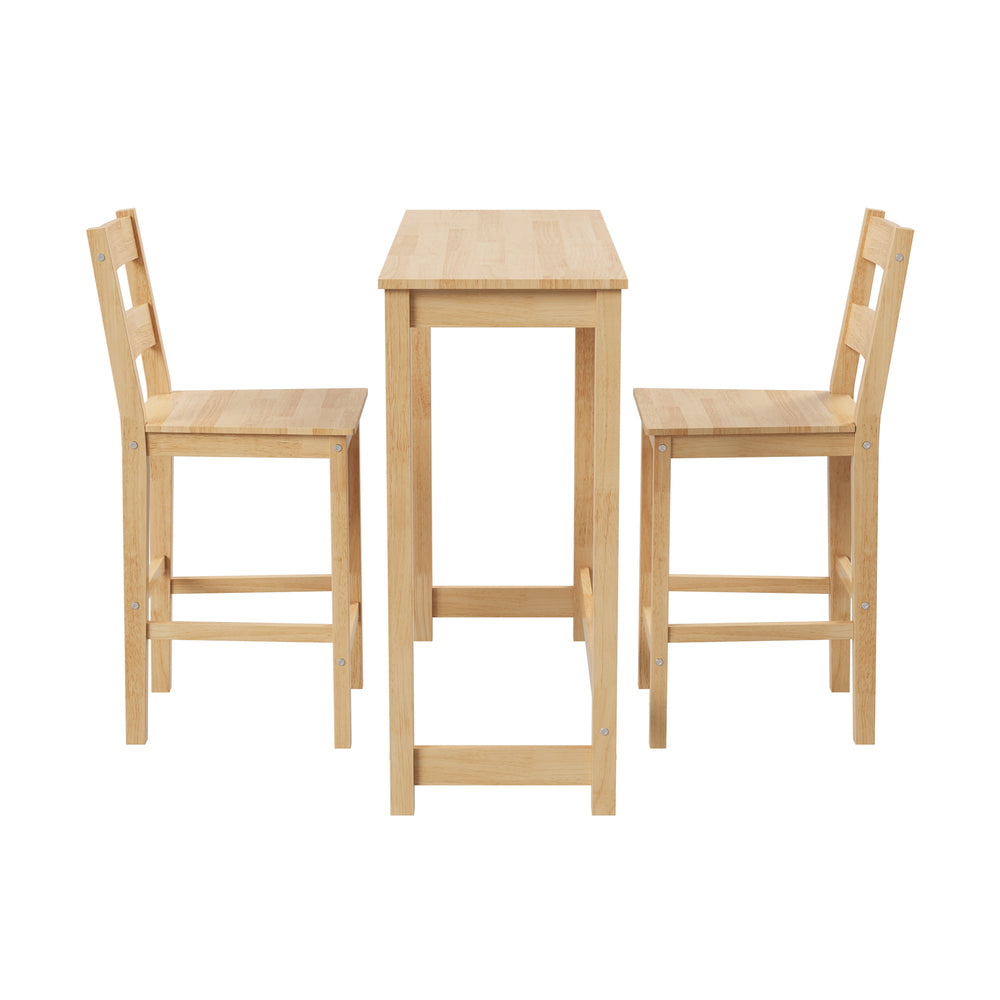 Emprezzo 3pc Kitchen Dining Barstool Set | Slimline 2 Barstools and Breakfast Table Set