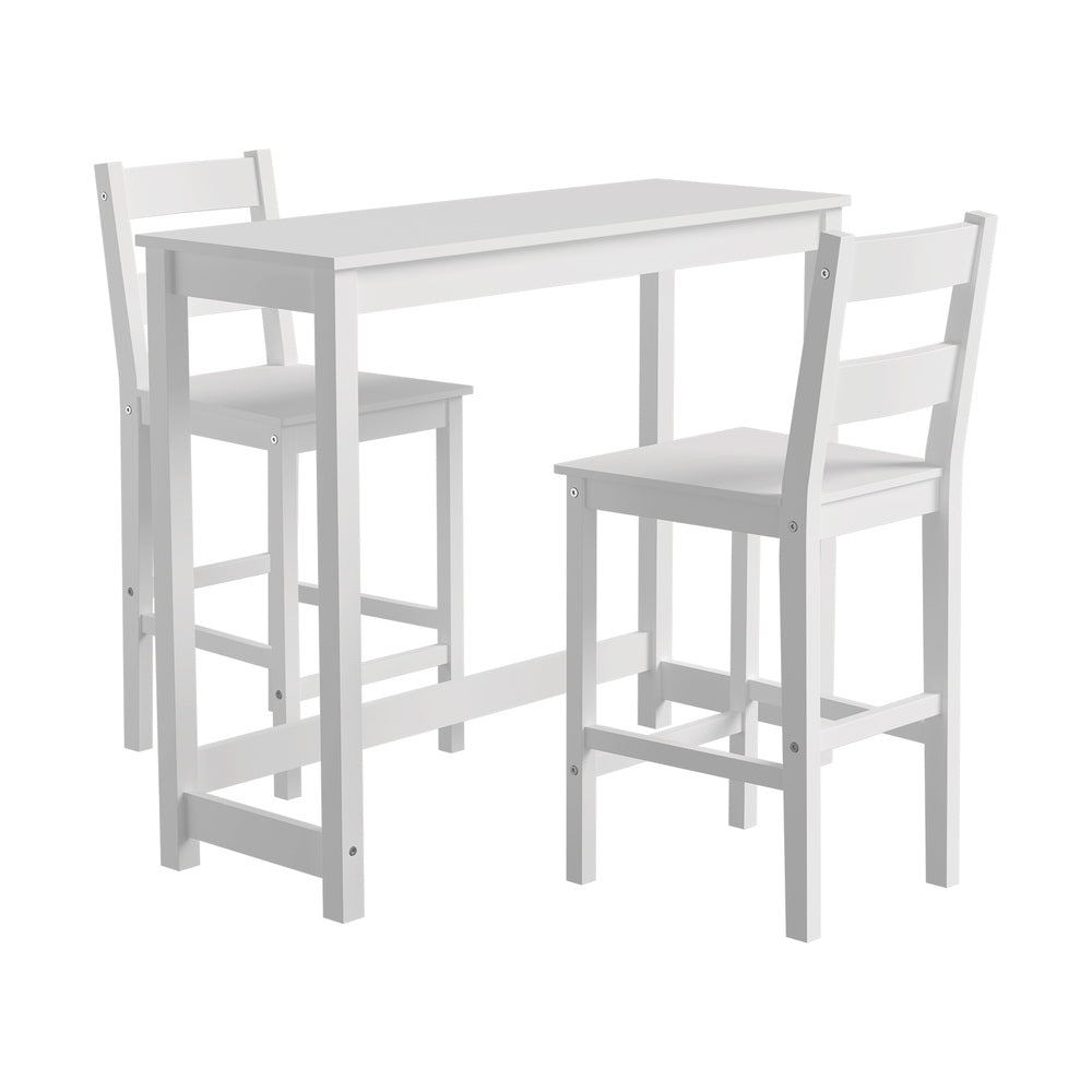 Emprezzo 3pc Kitchen Dining Barstool Set | Slimline 2 Barstools and Breakfast Table Set