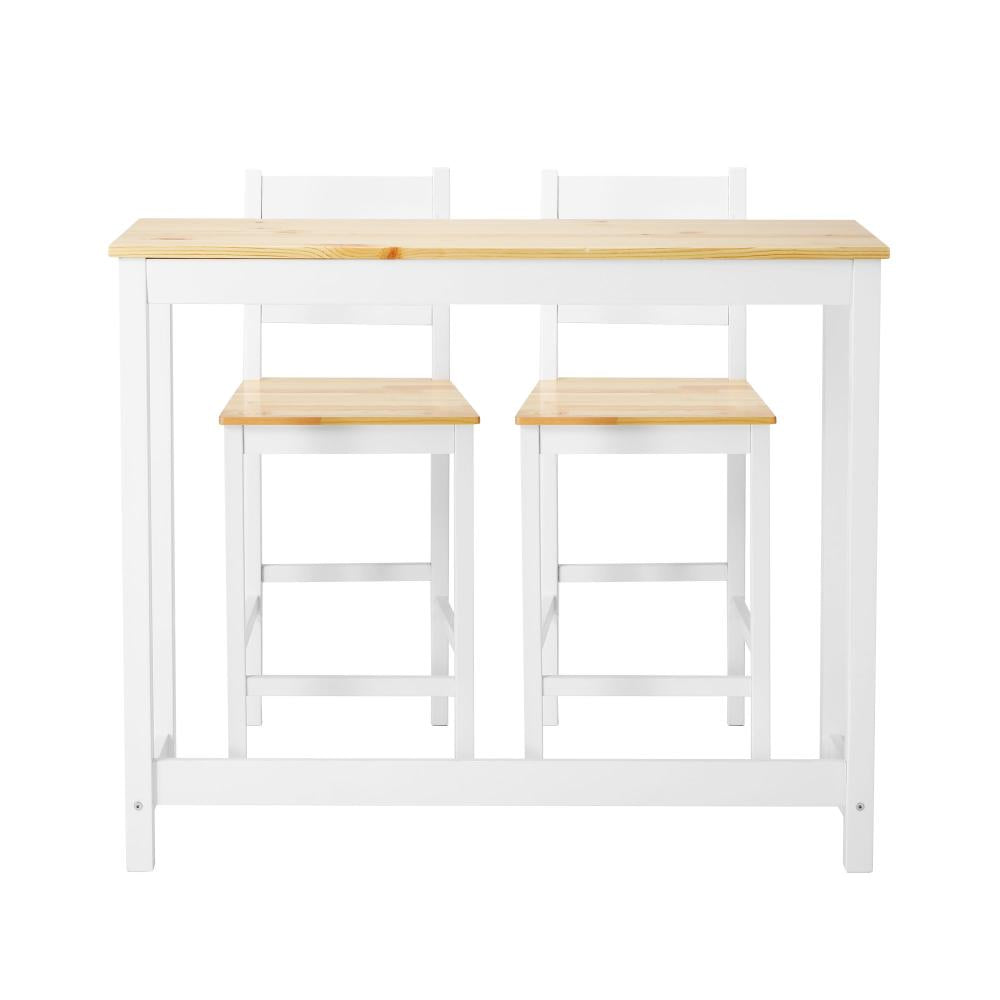 Emprezzo 3pc Kitchen Dining Barstool Set | Slimline 2 Barstools and Breakfast Table Set