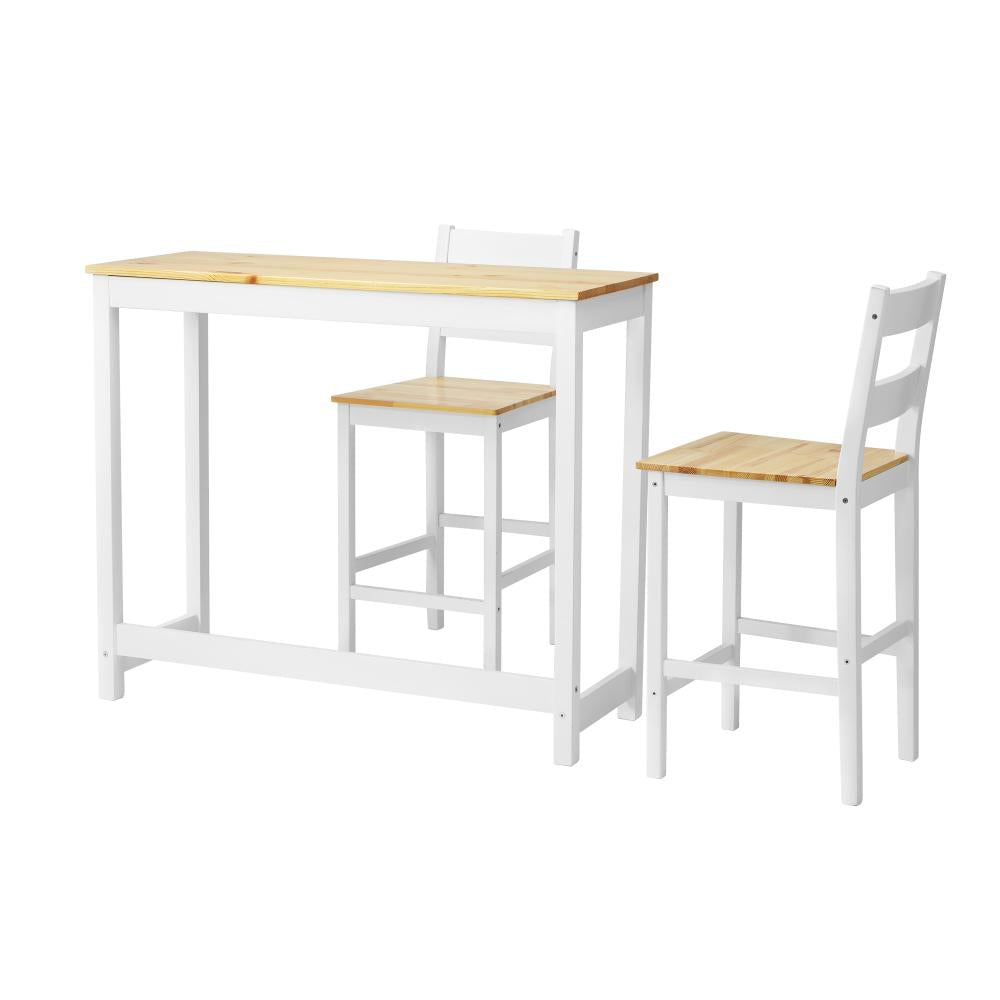 Emprezzo 3pc Kitchen Dining Barstool Set | Slimline 2 Barstools and Breakfast Table Set