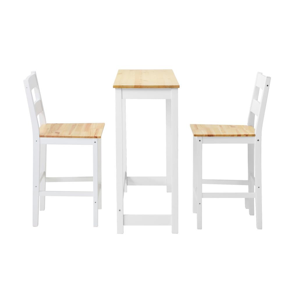 Emprezzo 3pc Kitchen Dining Barstool Set | Slimline 2 Barstools and Breakfast Table Set