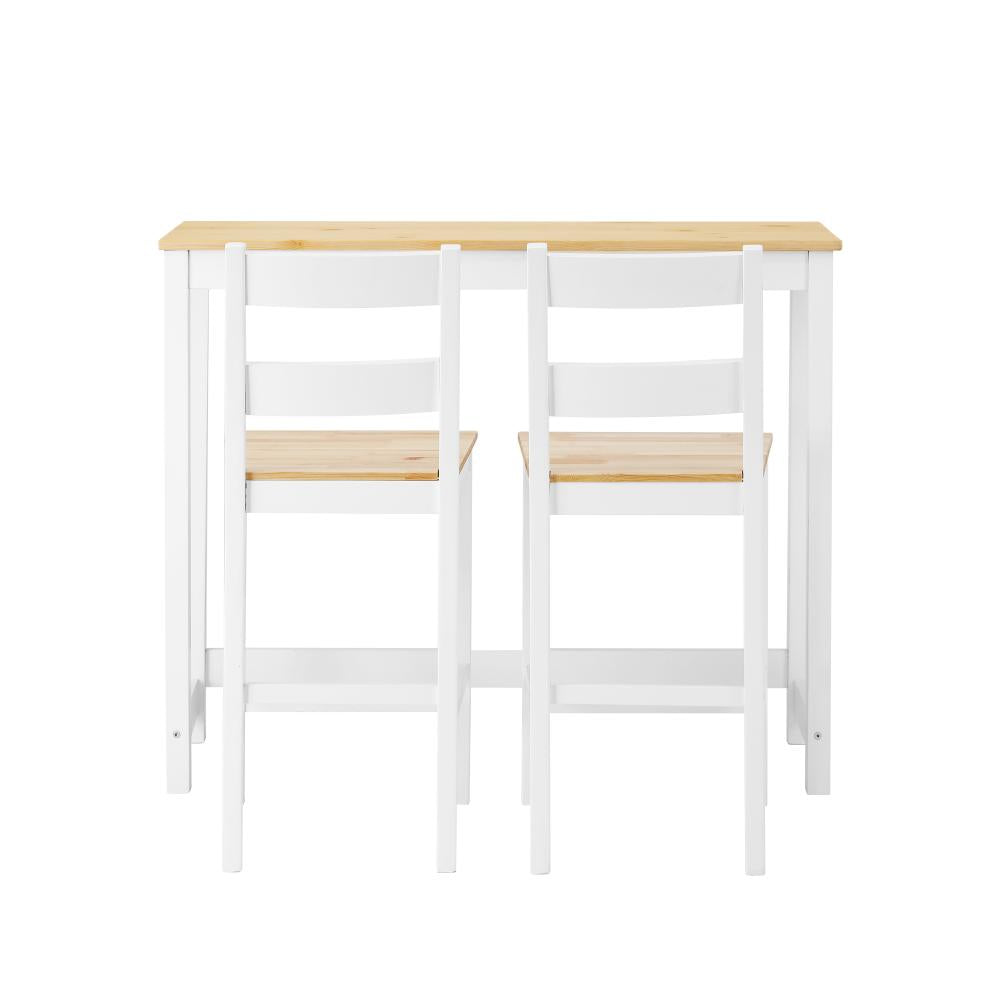 Emprezzo 3pc Kitchen Dining Barstool Set | Slimline 2 Barstools and Breakfast Table Set