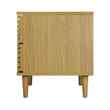 Centrum Bedroom Modern Bedside Table | 2 Drawer Sleek Bedside Cabinet