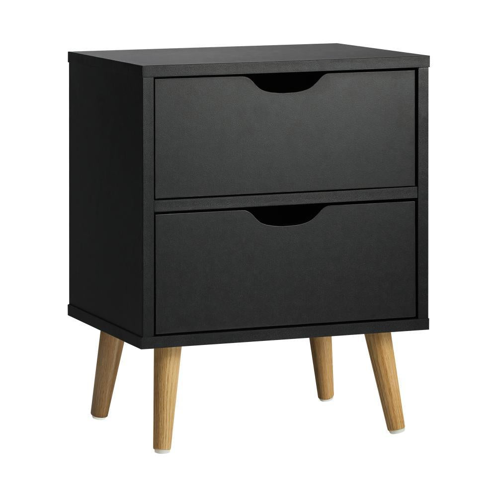 Nordi 2 Draw Wooden Bedside Table | Slim Scandi Style Wooden Bedside Table Unit