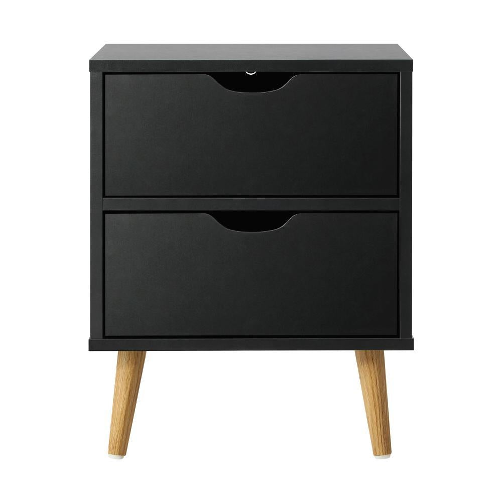Nordi 2 Draw Wooden Bedside Table | Slim Scandi Style Wooden Bedside Table Unit