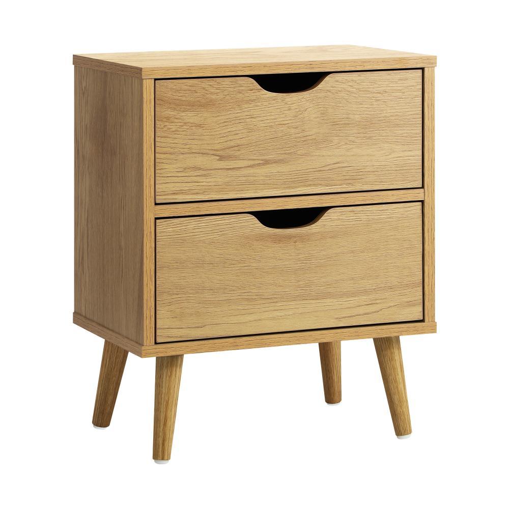 Nordi 2 Draw Wooden Bedside Table | Slim Scandi Style Wooden Bedside Table Unit