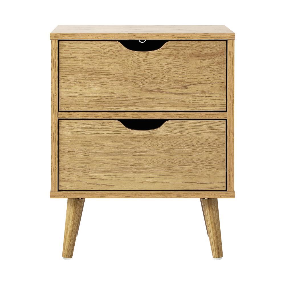 Nordi 2 Draw Wooden Bedside Table | Slim Scandi Style Wooden Bedside Table Unit