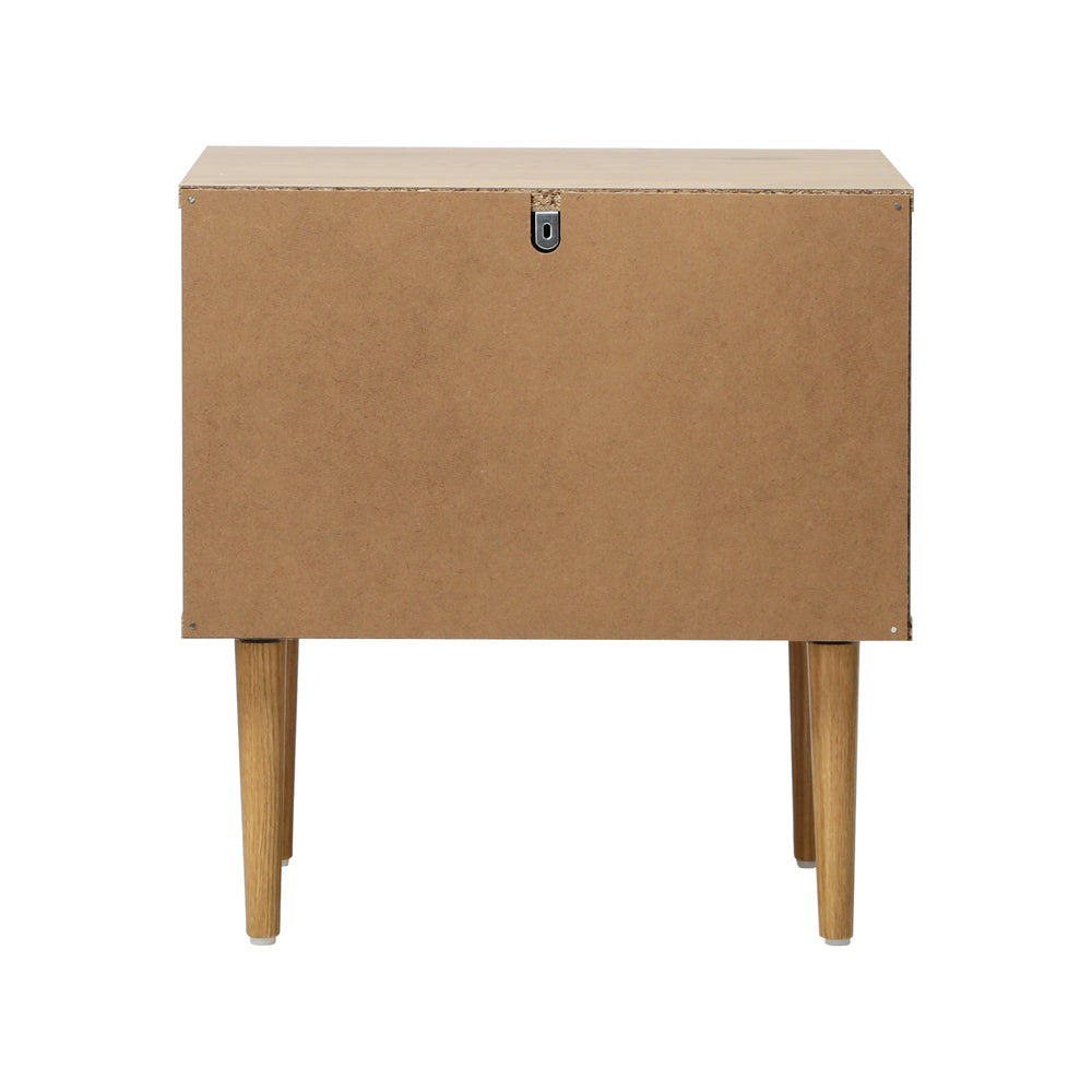 Centrum 2 Draw Designer Bedside Table | Modern Timber Panel Bedroom Nightstand
