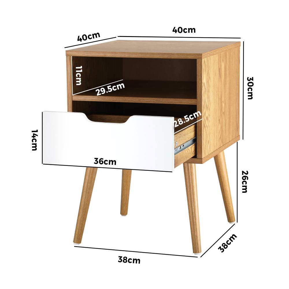 Scandi X Multi Storage Modern Bedside Table | Sleek Versatile Nightstand Table