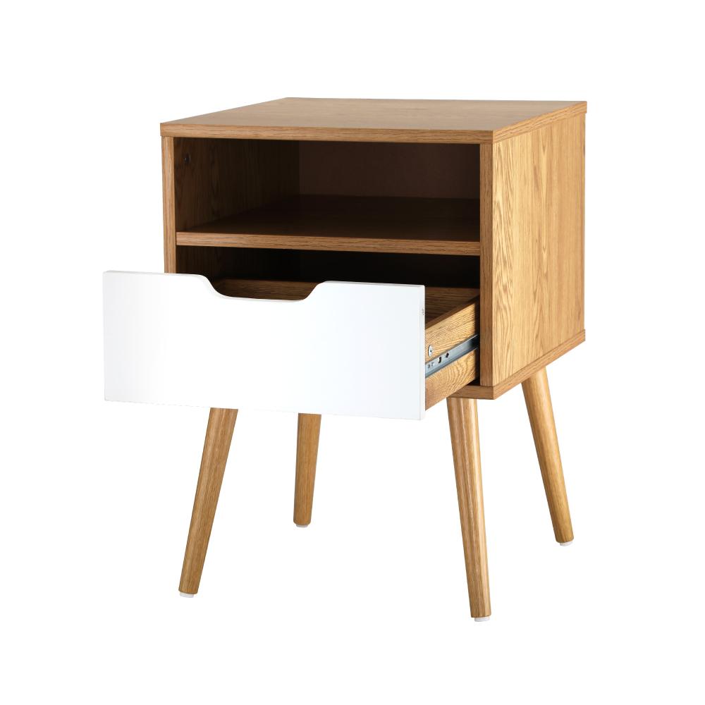 Scandi X Multi Storage Modern Bedside Table | Sleek Versatile Nightstand Table